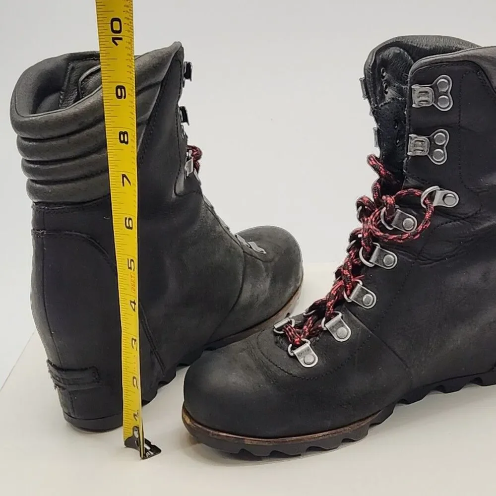 Sorel Boots Winter Snow Women Sz 10 Black Leather 2.5